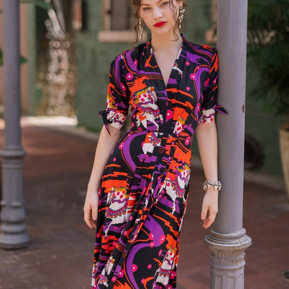 Trashy Diana by Candice Gwinn TIE  SLEEVE JENNY LONG DRESS  NWT size 2 - Picture 3 of 11